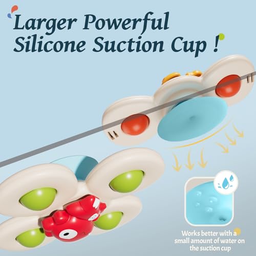 CalfQueen Dinosaur Suction Cup Spinner Baby Bath Toys for Kids Ages 1-3 - image 2