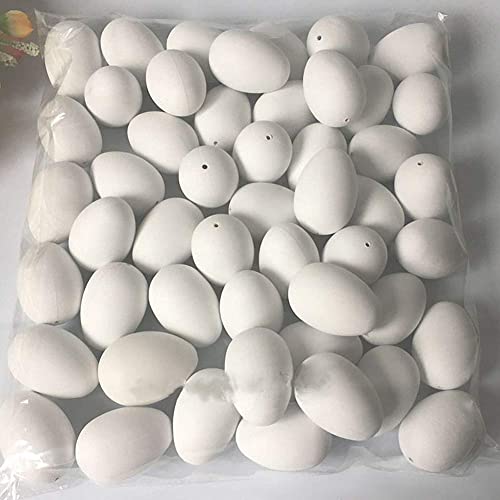 50pcs 2.5in Easter Eggs Filled Plastic Surprise Eggs Kids Toys Easter Stuffers for Easter Party Hunt Kids Gifts White
