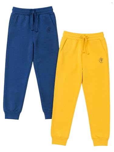 Image of KiddoPanti 100% Cotton Track Pants for Boys & Girls | Soft Single Jersey Fabric | Elastic Waist with Drawcord | Full Length with Rib Hem & Pockets | Joggers and Lowers for Kids