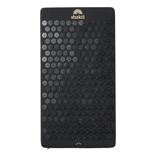 ShaktiMat [La original desde 2007] Premium Esterilla de acupresión para relajación y masaje en la espalda, la cervical, los piernas, los pies - Negro ónice