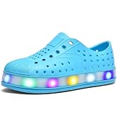 KALEKI Toddler Water Shoes,Kids Light Up Clogs,Closed-Toe Sandals,Lightweight Slip on Shoes,Non-S...