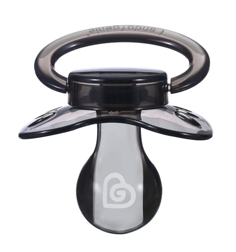 Image of Landofgenie Large Shield Adult Size Pacifiers Butterfly Shape Transparent Design Pacifier Black