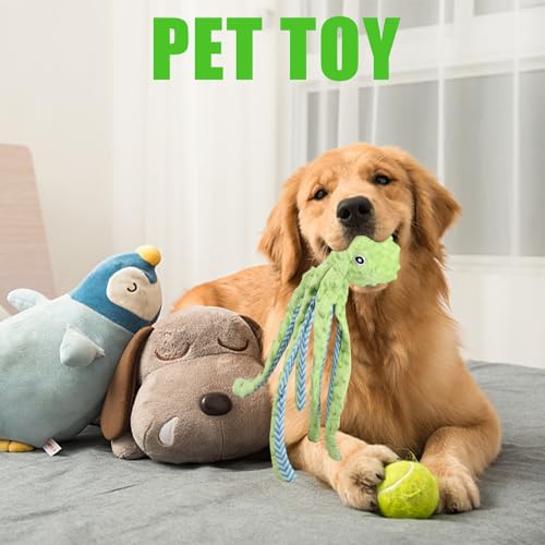 YSDYY 1 Stück Octopus Hundespielzeug, Hund Plüschtier, Hundegeräuschspielzeug, Spielzeug, wenn Ihr Hund gelangweilt ist, Quietschendes Hundespielzeug für große Hunde (Grün)