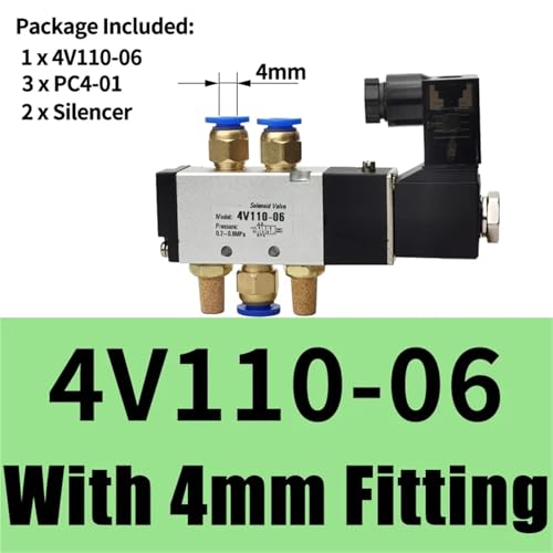 Distributeur solénoïde 4V110-06 1/8 de précision industrielle DC 24V - 3
