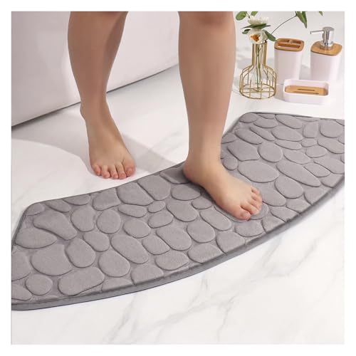 Tapis de bain incurvé antidérapant absorbant rose pour douche 37x100 - 5