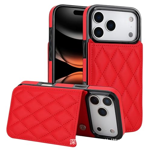 Étui portefeuille iPhone 17 Pro Max rouge pour vos sorties