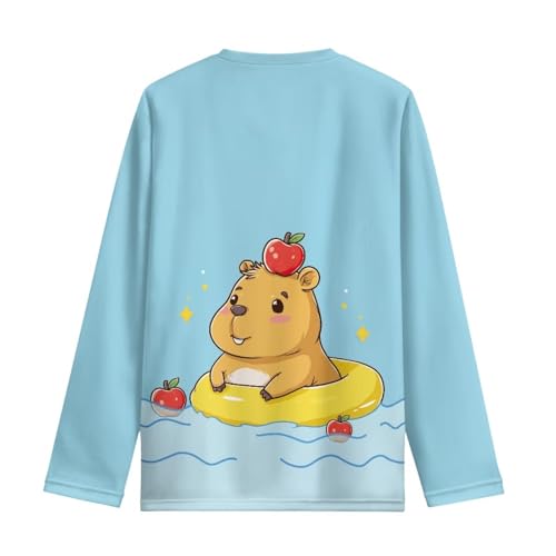 Image of Girls Long Sleeve Shirts Casual Crewneck Soft T-shirts for Girls 3-16 Years Old