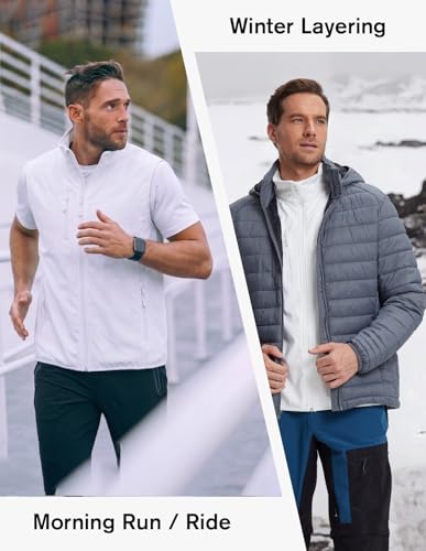 Image of fit space Men's Lightweight Vest Softshell Sleeveless Windproof Jacket with Zipper Pcoket Cycling Travel Hiking Running Golf