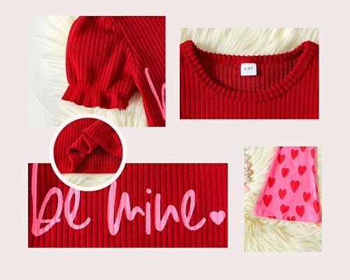Image of Ayzozuy Kids Toddler Girl Clothes Letter Print Graphic Top + Leopard Print Flare Leg Pants 2PC Summer Clothing Set