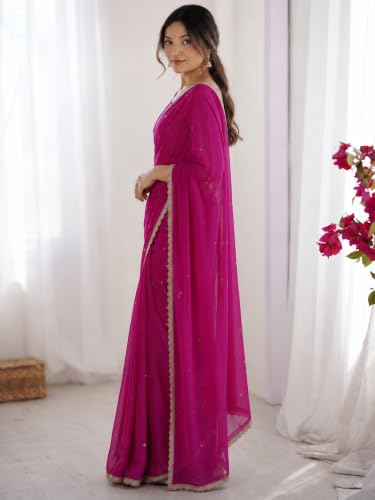 Image of Yashika Women's Rangoli Silk Blend Saree with Blouse Piece for Traditional Ethinic Wear Sari