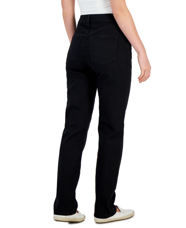 Style & Co. Women's High Rise Straight-Leg Jeans (Deep Black, 8S)3