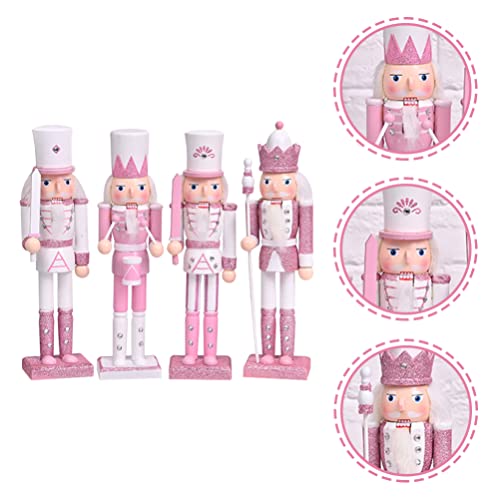 jojofuny Figuras de Quebra- Nozes de Natal de Madeira: 4 Peças Quebra- Nozes Soldado para Decoração