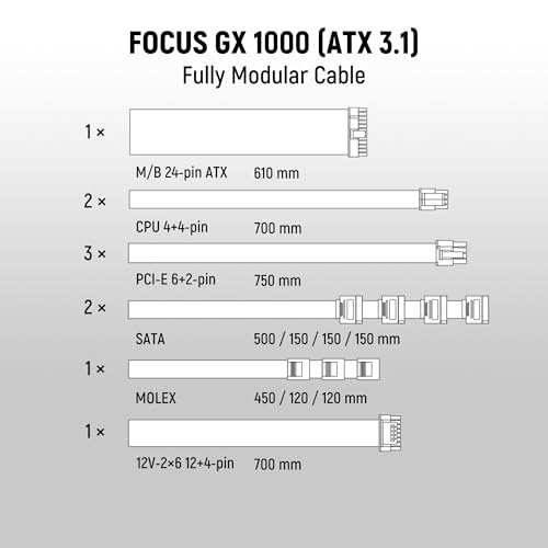 Image of Seasonic Focus GX-1000 1000W Power Supply ATX 3.1 & PCIe 5.1 Ready White