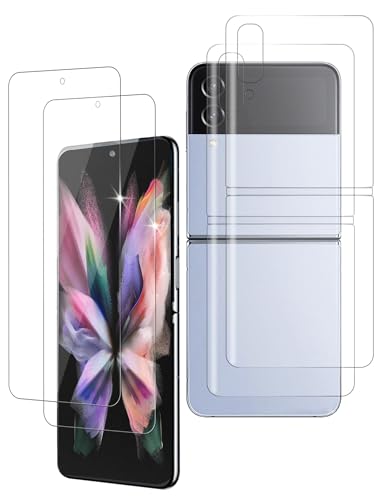 ICESPRING für Panzerglas für Samsung Galaxy Z Flip 4/Flip 3 5G Schutzfolie 2 Stück Weich TPU Kratzfest Panzerfolie für Samsung Z Flip 4 Folie Schutzglas für Galaxy Z Flip 3 Panzer Schutz Glas
