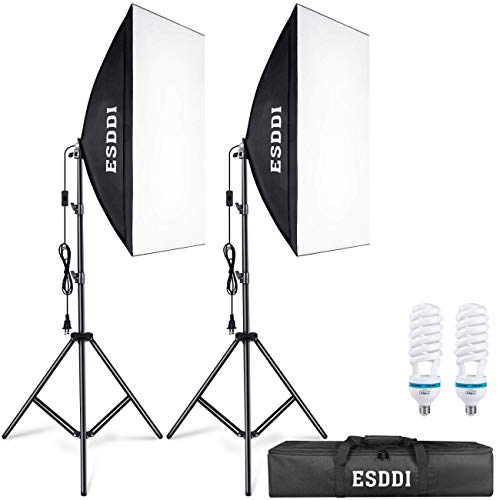 ESDDI Softbox Photography Lighting Kit 800W Continuous Photo Studio Equipment with 2x50 x