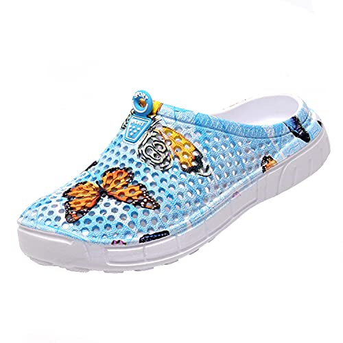 Sabot Plastique Femme Respirant Fermé Chaussures de Jardin D'Été Amants Pantoufles Plage Sandales Femmes Piscine Sandales Chaussons Bleu 42 Cover