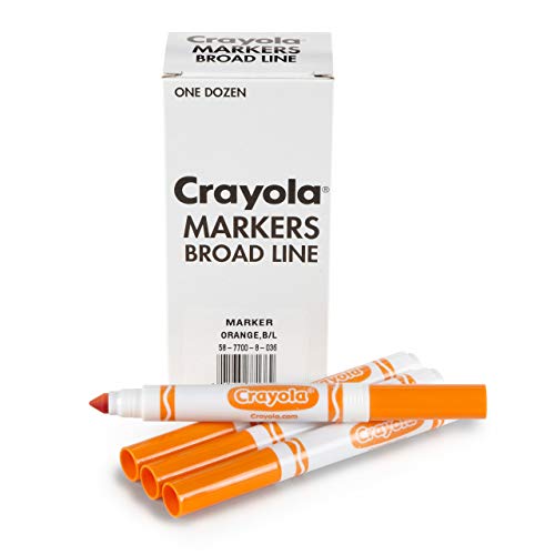 Crayola Broad Line Markers - Orange (12Ct), Markers For Kids, Bulk School Supplies For Classrooms & Teachers #TOP1