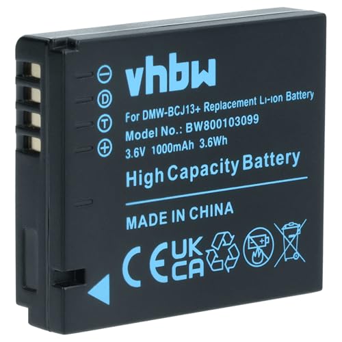 vhbw 1x batería Compatible con Panasonic Lumix DMC LX5, DMC LX7, Leica D Lux 5, D Lux 6 cámara (1000 mAh, 3,6 V, Li Ion) con infochip   Reemplaza BP DC10, BP DC10E, DMW BCJ13