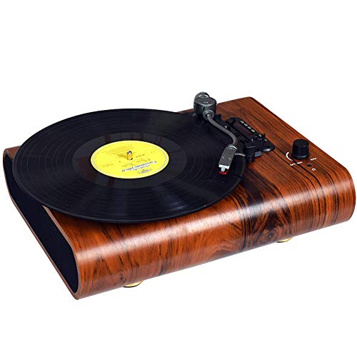 LoopTone Vintage 3-Speed Bluetooth Record Player with Built-in Stereo Speakers,Belt-Drive Turntable Vinyl Record Player,Multi-Function Record Player