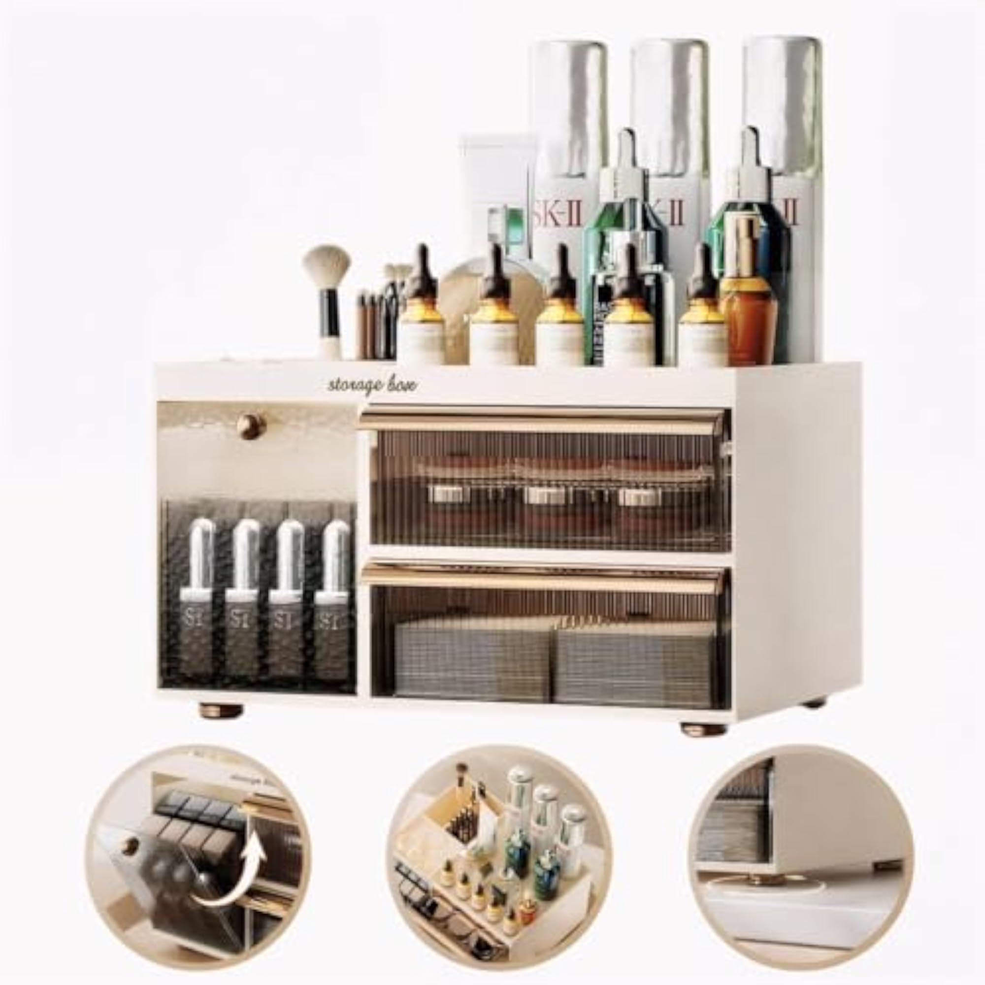 Luxury Makeup Organizer Box for Women in Pink