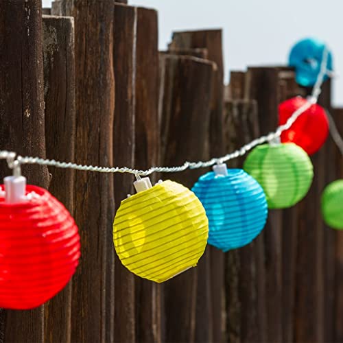 Gresonic Lantern String Lights 20 Leds,Waterproof Indoor Outdoor Nylon Hanging Lights Plug In For Wedding Decorations Patio Porch Window Decor(Multicolor) #TOP4