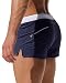 Malavita Mens Swim Trunks Pants Swimwear Shorts Slim With Zipper Pocket (L, DarkBlue)