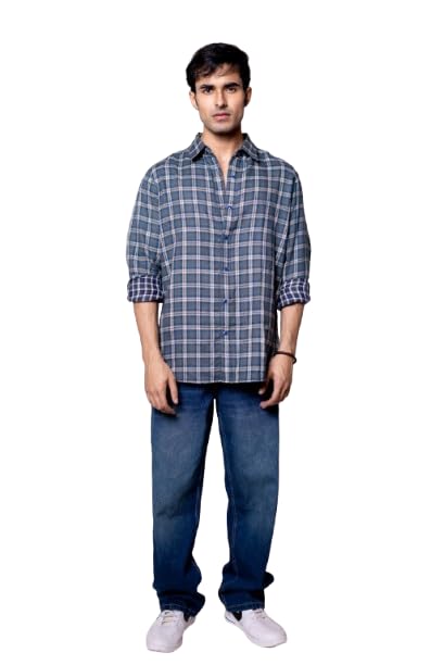 Image of Men's Regular Fit Reversible Checkered Shirt