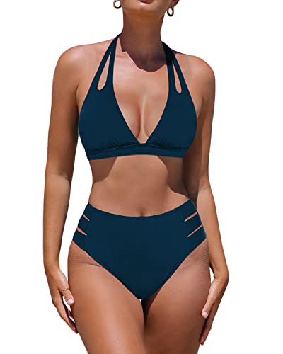 Verano Mujer Traje De Baño De Dos Piezas Con Rayas Bikini Talla Grande Cintura Alta Anudado En La Cintura Ropa De Baño De Diseñador Al Por Mayor - China La Ropa Interior