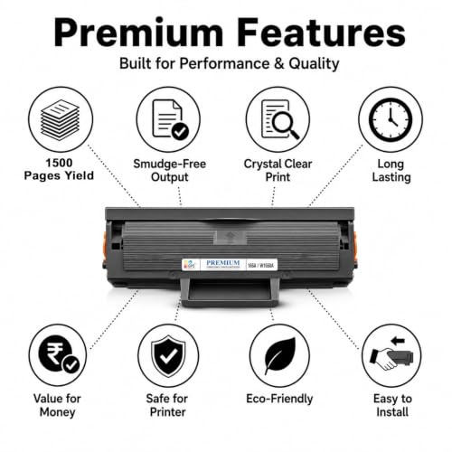 Image of GPS 166A Toner Cartridge Compatible for HP Laser 1008a, 1008w, MFP 1188a, MFP 1188w, MFP 1188fnw, MFP 1188nw | W1660A Black | Pack of 1
