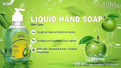 Image of Organic pH-Balance Moisturizing Liquid Hand Wash with Refreshing Fragrance, Complete Protection for Soft & Gentle Hands 250ml pack of 3 (Green Apple(Pack of 3))