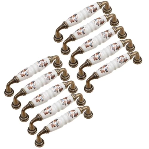 KKPW 10 piezas Gabinete de Cocina Tiradores de Cerámica Puerta Tiradores Armario Tirones Muebles de Cocina Manillas del Gabinete,EstiloA-128mm