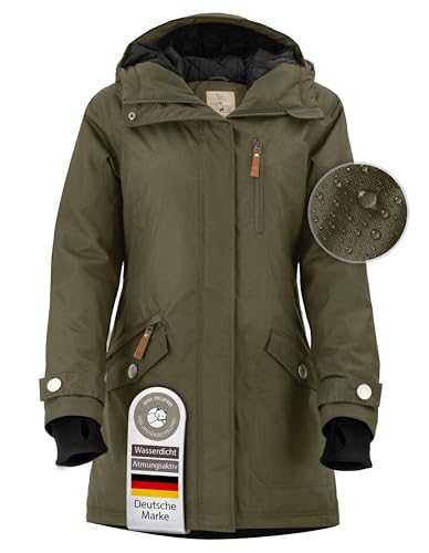 berydale Winterjacke Damen Parka I Warme Übergangsjacke Damen I Atmungsaktiv, Wind- und Wasserdicht I Wintermantel mit Thermowattierung