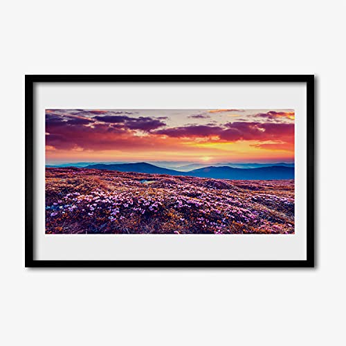 Cadre en MDF avec affiche fleurs de montagne de qualité supérieure 60x40 cm Tulup
