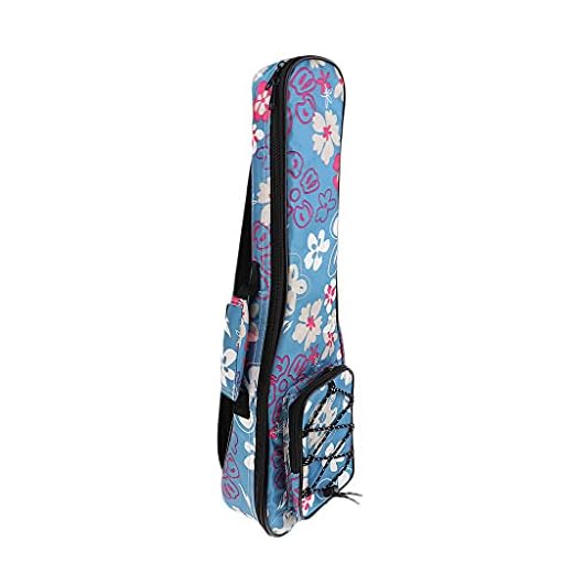 chiwanji 1 st 66 cm ukulele gitarr gig bag uke case bärväska – blå blomma