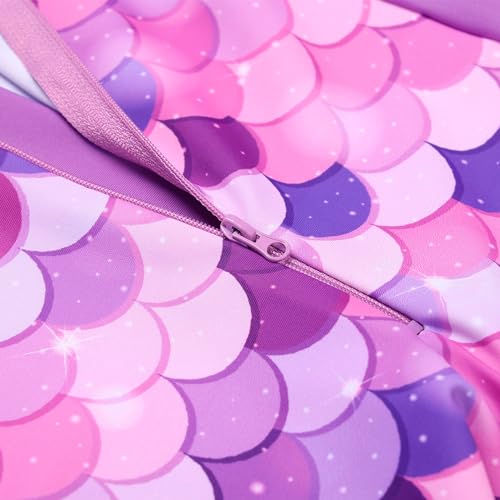 Image of TFJH E Girls Long Sleeve One Piece Swimsuit UPF 50+ Front Zipper Rash Guard Stirrup for Beach