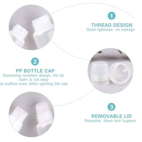 Image of 5Pc 5ml Clear Mini Refillable Empty Squeeze Lip Gloss Lip Balm Lip Oil Tubes Storage Container Jar Bottles with Screw Cap for Household Translucent Frosted & Travel Toiletries
