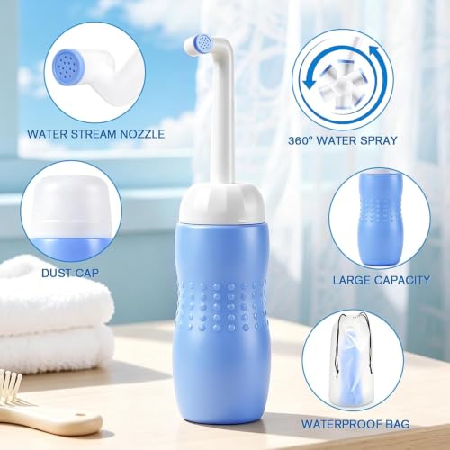 Image of Peri Bottle for Postpartum Care, 500ml /17oz Perineal Cleansing Bottle with 360 Spray & Extendable Nozzle, Upside Down Design for Post-Birth Recovery, Portable Maternity Bathroom Essential