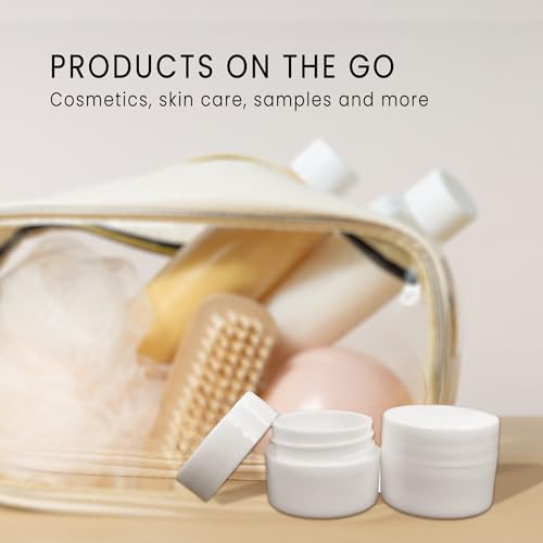 Beauticom® 96 Pieces 7G/7ML (0.25oz) WHITE Sturdy Thick Double Wall Plastic Container Jar with Foam Lined Lid for Powdered Eyeshadow, Mineralized Makeup, Cosmetic Samples - BPA Free4