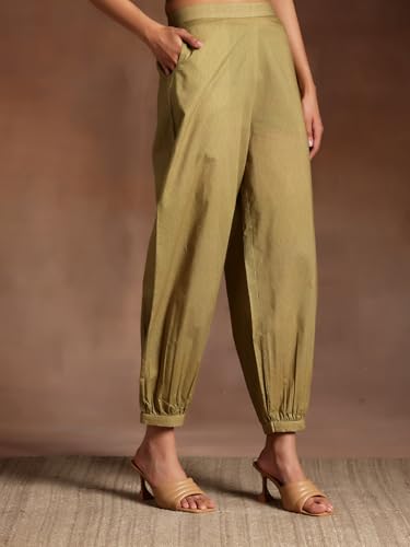 Image of Libas Womens Printed Cotton Straight Kurta With Salwar and Dupatta M | daily wear suit