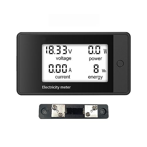Voltmètre ampèremètre kwh mètre DC 8-100V 50A numérique pour batterie et panneau solaire