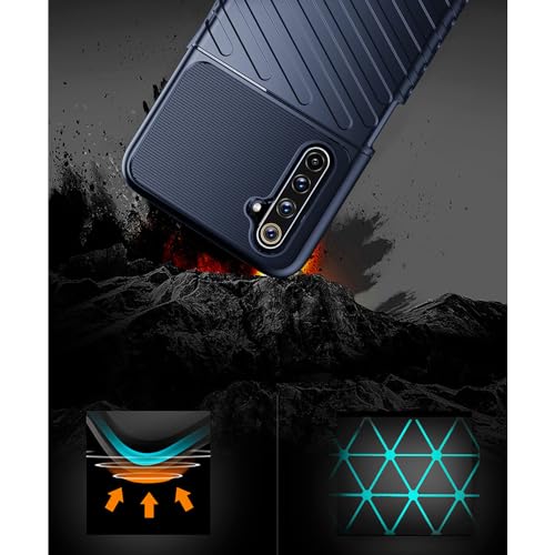 Image of Shockproof Back Cover Case for Realme 6 4G / 6i 4G | 360 Degree Protection | Protective Design | Anti-Scratch Tough Slim TPU Case for Realme 6 4G / 6i 4G (Blue)