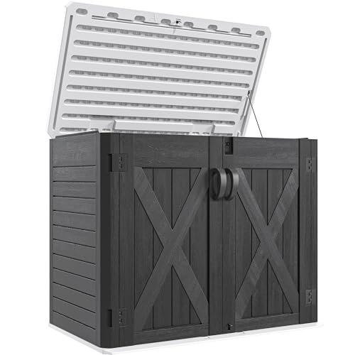 YITAHOME Outdoor Horizontal Storage Shed with X-Shaped...