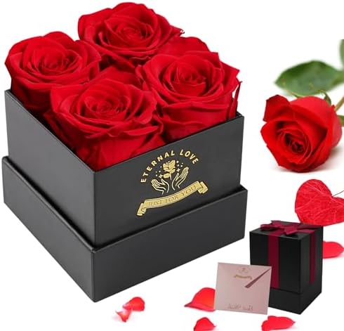 Amazon.com: Mosstory Roses Bouquet 7-Piece Forever Flowers Bouquet ...