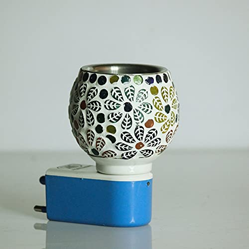 Image of Brahmz Glass Mosaic Kapoor Dani Oil Burner,Scented Oil Diffuser Plug in Aroma Diffuser for Home and Office