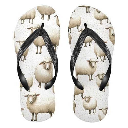 Burbuja Sheep Lamps Flip Flops for Women Men, Soft Thong Sandals Rubber Slippers for Pool Beach Essentials