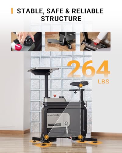 W1B All-in-one Exercise Bike, Foldable Under Desk Bike, Indoor Exercise Bike with Adjustable Resistance, Desktop, Comfortable Seat Cushion 264LBS, Indoor Portable Cycling Bike for Home Gym Workout - Image 4
