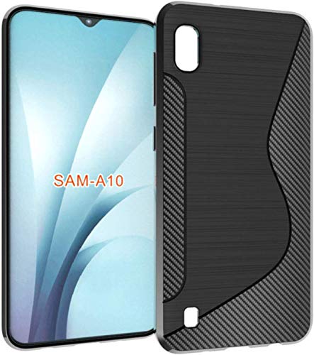 mylb-US for Samsung Galaxy A10 case Soft TPU Cover Ultra-Thin Non-Slip Protective case with NS Lines Back Cover for Samsung Galaxy A10 Phone case - Black