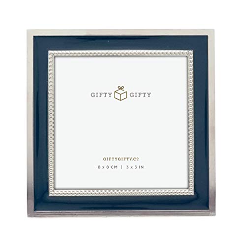 Gifty Gifty Modern Mini Frame Set/Set Of 3/2.5X2.3 & 3X3 In | For Tabletop Display | Perfect For Home Decor, Wedding, Graduation, Or Milestone Photos (Silver W/Multi-Colors) #TOP3