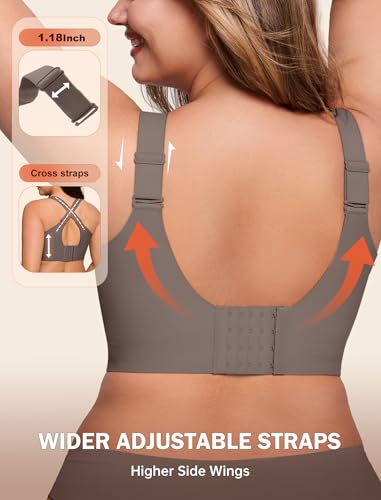 Image of LetsJoli Bras for Women Supportive Wireless Push Up Bra Full Coverage No Underwire Seamless Plus Size for Older Women