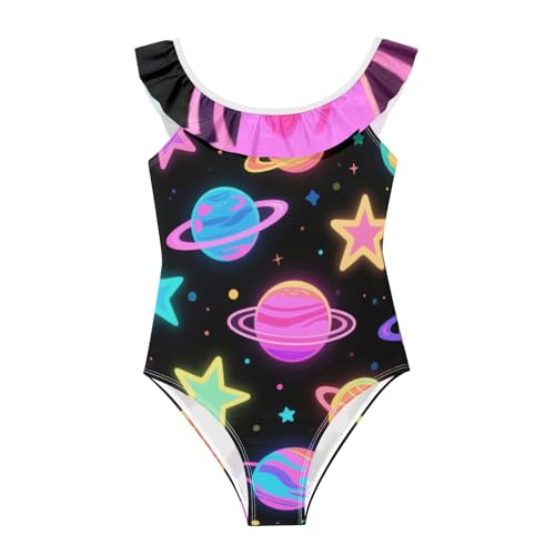 Traje de baño para niñas de 3 a 6 años con volantes y estrellas SyXIOP